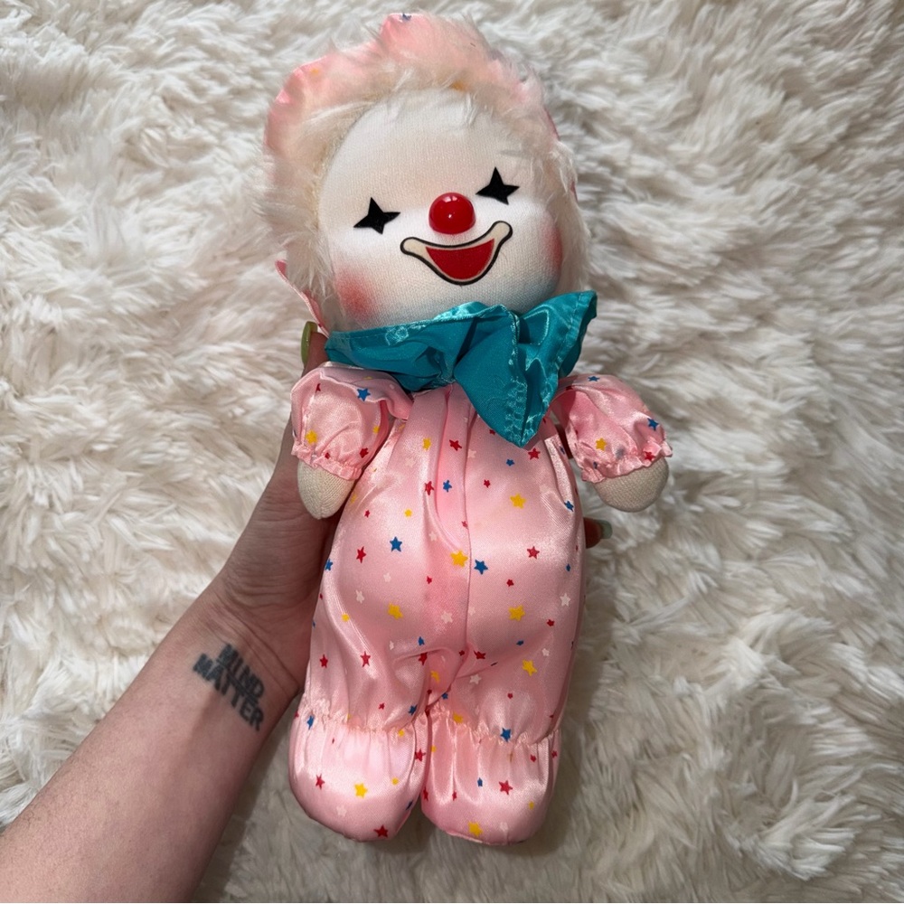 Vintage 80's Clown Doll Toy Musical Movements Winds Up by POTER Works